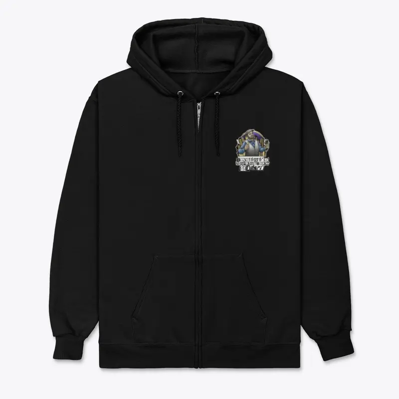 AJ OUM Zip Up Hoodie Classic Logo