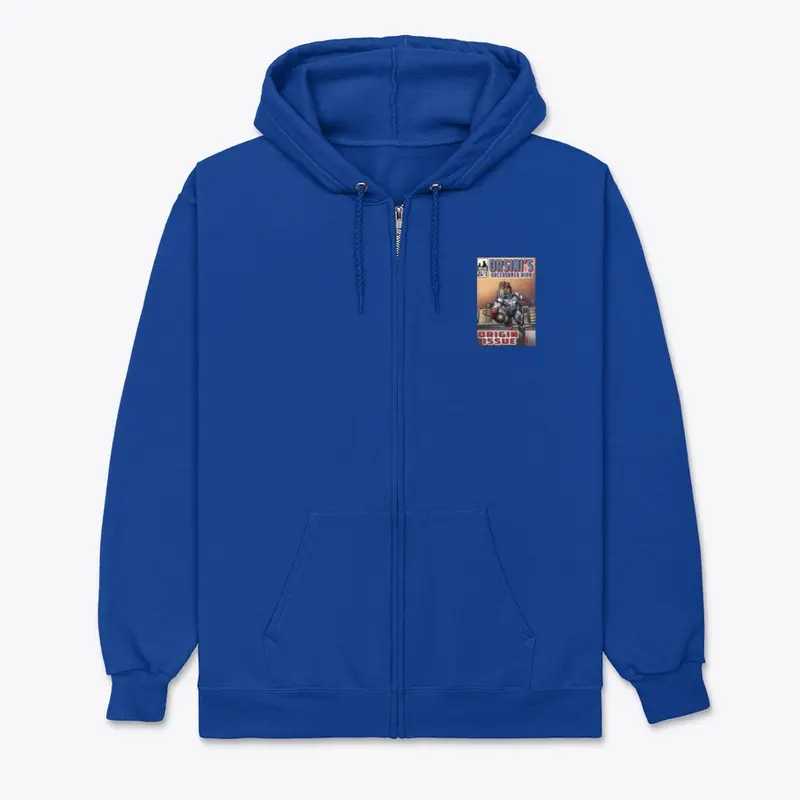 AJ OUM Zip Up Hoodie Comic Logo