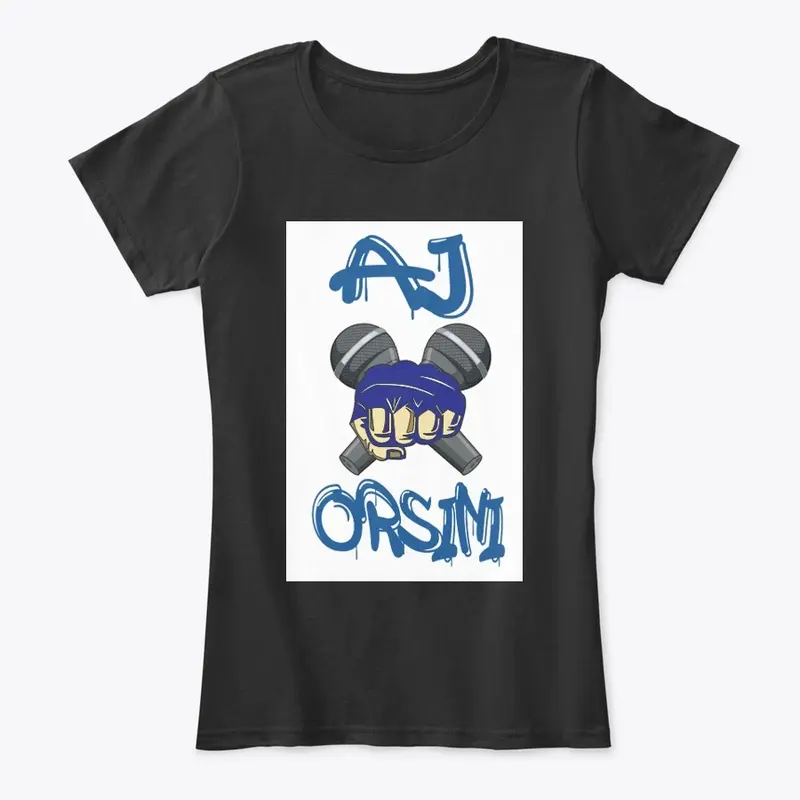 AJO's Fight Mic Women's Tee (Blue Ink)