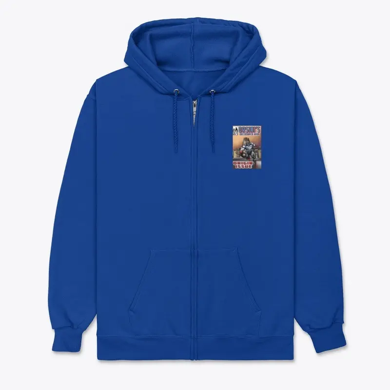 AJ OUM Zip Up Hoodie Comic Logo